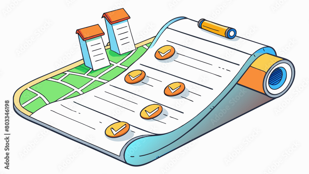 Poster A contract is like a road map with carefully outlined directions and checkpoints to ensure everyone reaches their desired destination without getting. Cartoon Vector