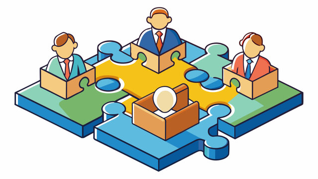 A committee is like a puzzle with each member representing a unique piece that contributes to the overall picture. Just as each piece has its own. Cartoon Vector