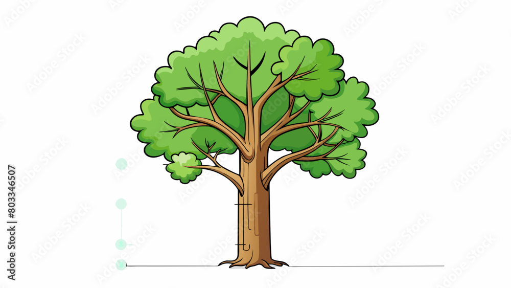 Poster A definition can also specify the physical appearance of an object such as a tree having a tall trunk branches and leaves that photosynthesize. Cartoon Vector