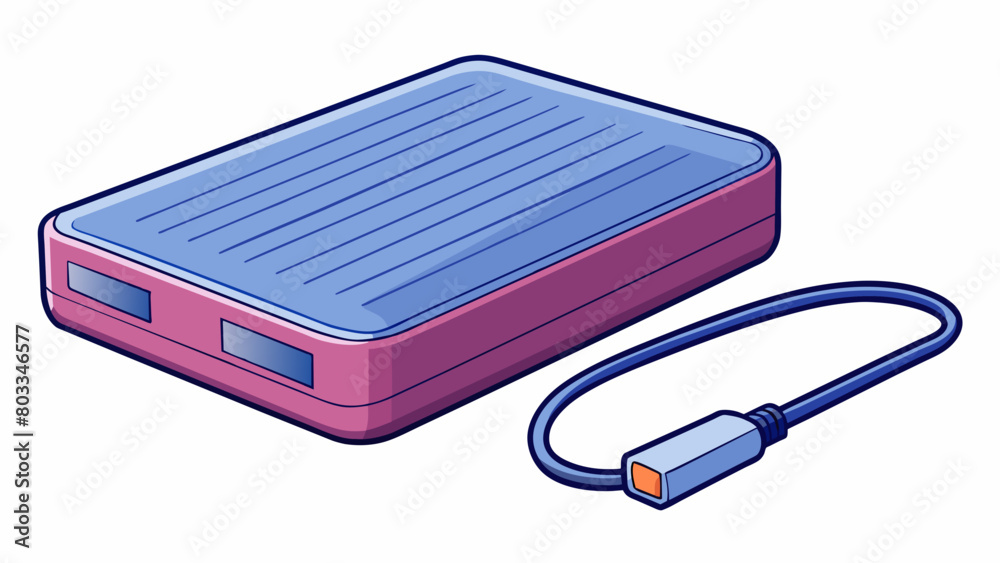 Poster A disk can also refer to the external hard drive of a computer. It is a rectangular device with a smooth glossy surface used for storing large amounts. Cartoon Vector
