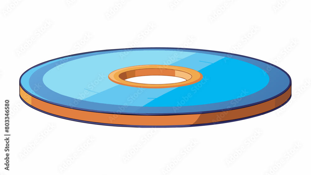 Aufkleber A disk is a flat circular object made out of metal or plastic material. It typically has a hole in the center and smooth rounded edges. This allows it. Cartoon Vector