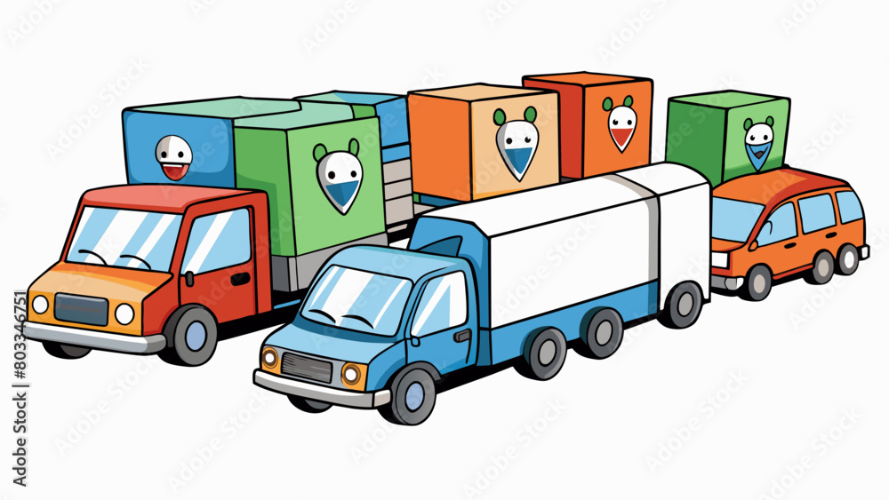 Poster a fleet of delivery trucks with gps tracking and temperaturecontrolled compartments are used to tran