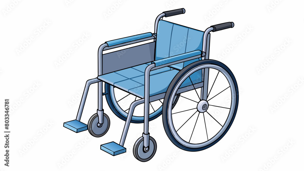 Poster a foldable wheelchair with lightweight durable construction and a cushioned seat for comfortable mob