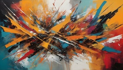 Vibrant Abstract Composition Of Intersecting Shape  2