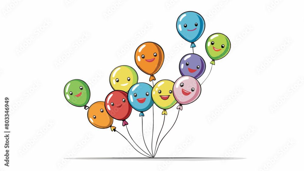 Poster a group of colorful balloons floats in the air each one representing a different opportunity or goal