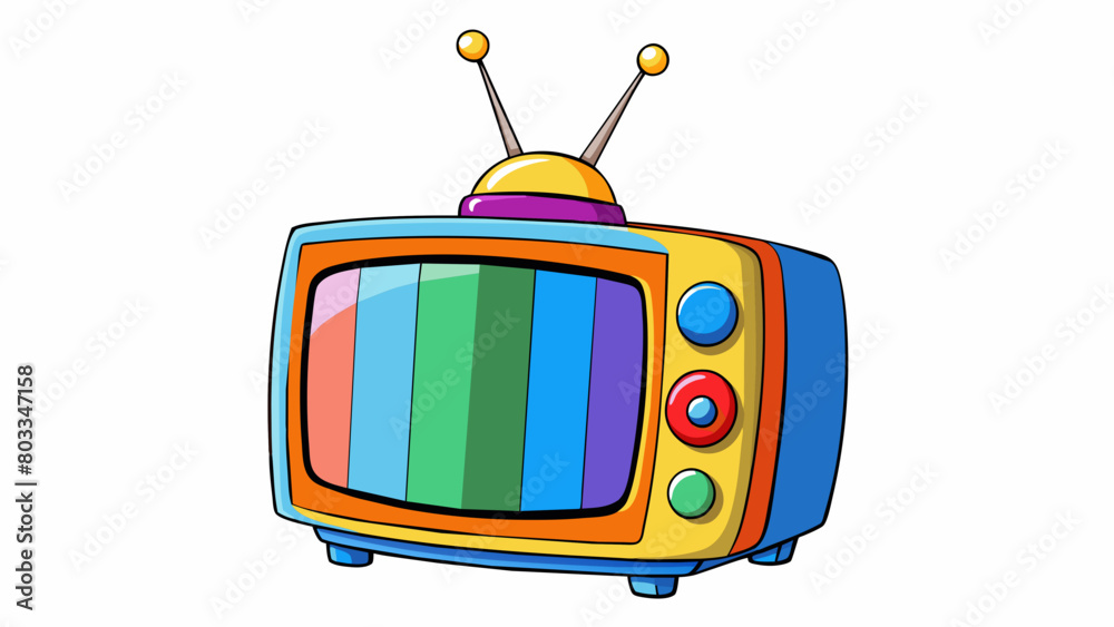 Poster a highdefinition television with vibrant colors clear sound and no screen distortions.. cartoon vect