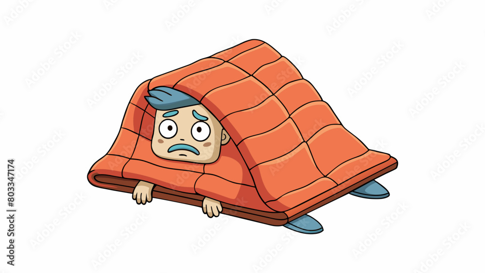 Poster A heavy suffocating blanket that you cant escape no matter how hard you try. It weighs you down making even the simplest tasks feel impossible.. Cartoon Vector