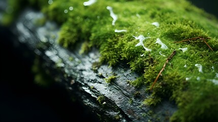 Detailed moss on log in vector art illustration clipart