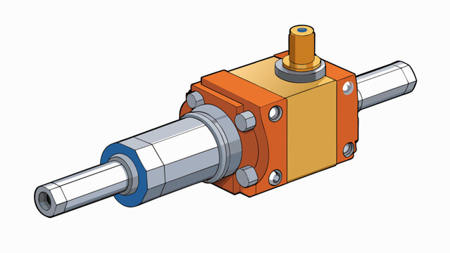 A heavyduty hydraulic actuator made of durable steel and equipped with a large piston used to power the movement of heavy industrial machinery in a. Cartoon Vector