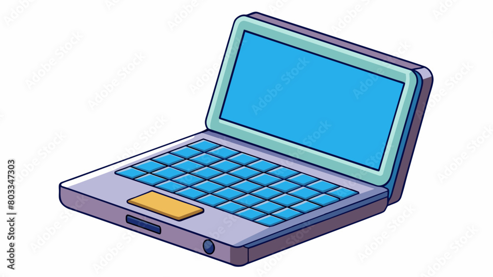 Poster A laptop is a portable computer that is designed to be used on a persons lap. It typically has a flat screen a keyboard and a touchpad or mouse for. Cartoon Vector