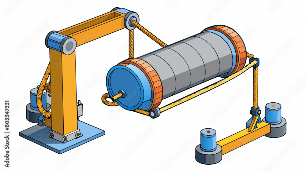 Poster A large cylindrical device with a piston on one end and a series of hydraulic hoses on the other. As the piston moves back and forth it transfers the. Cartoon Vector