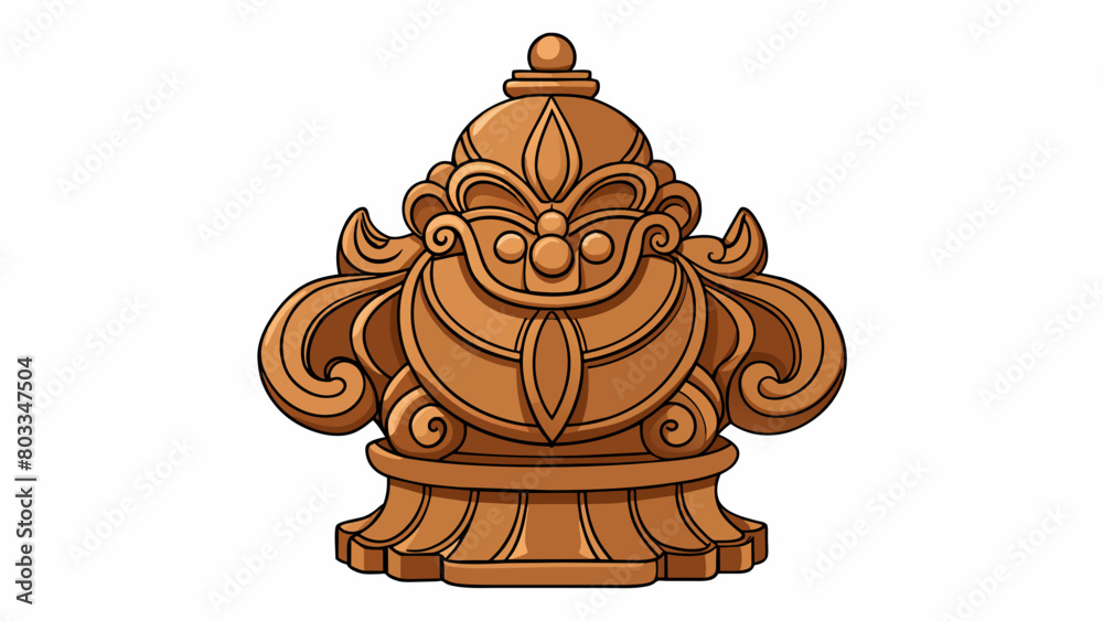 Poster A large intricate sculpture cast from bronze using the die casting technique. The sculptures intricate details and smooth finish exemplify the high. Cartoon Vector