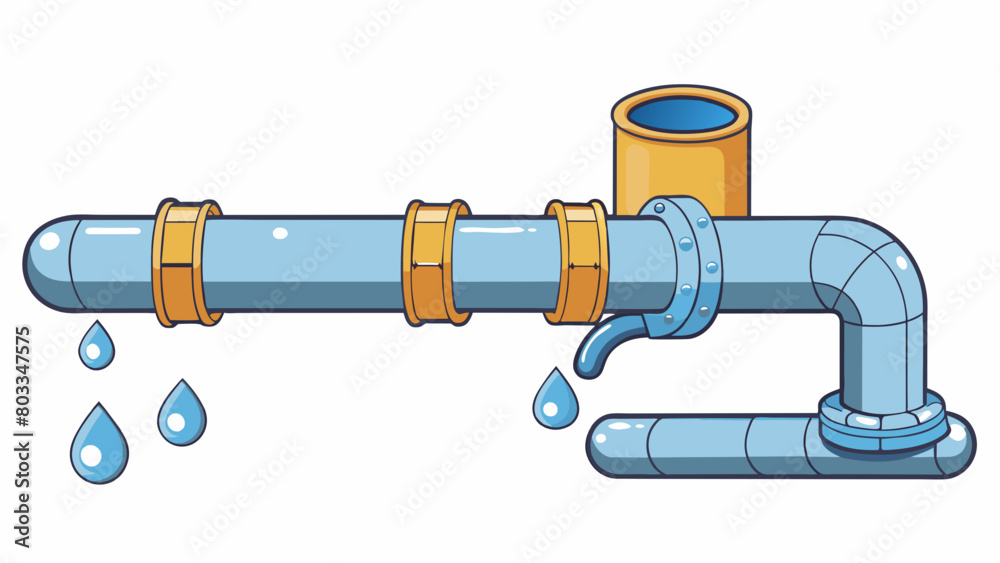 Poster a leaking pipe in a plumbing system causing water to continuously drip and leading to water damage a
