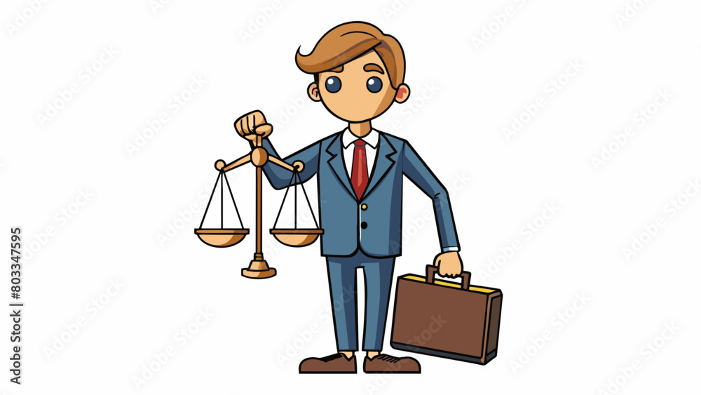 Aufkleber a lawyer carries a briefcase and wears a suit utilizing research and persuasive speaking skills in a