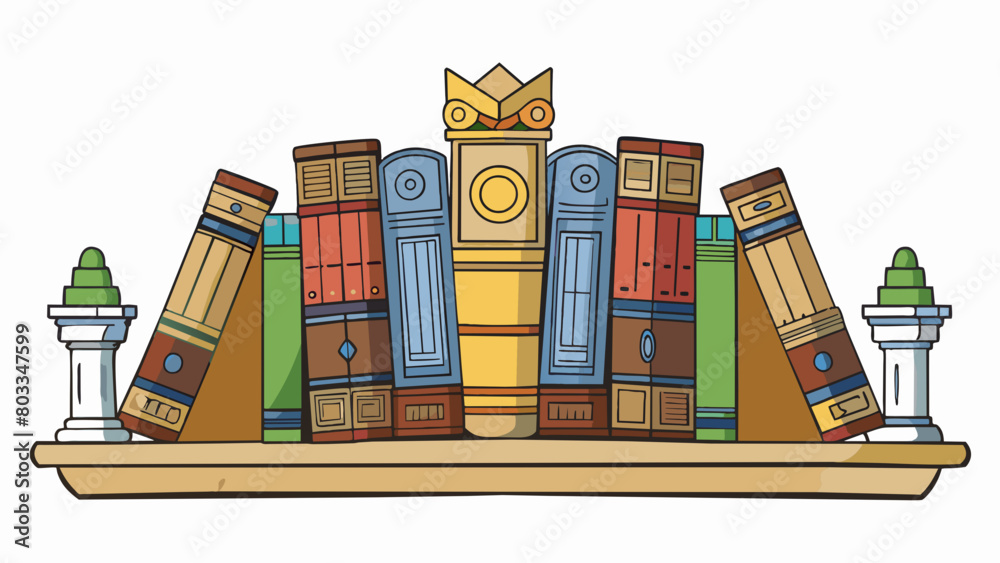 Aufkleber A library filled with ancient books and mcripts its reputation established for its wealth of knowledge cultural significance and preservation of. Cartoon Vector