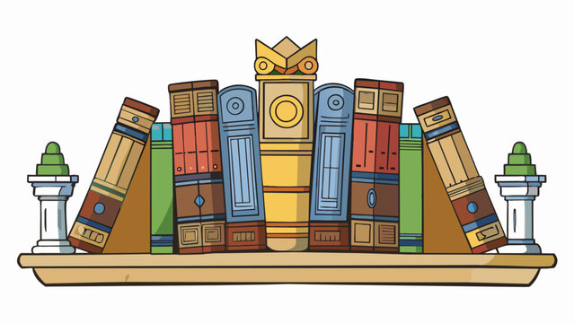 A library filled with ancient books and mcripts its reputation established for its wealth of knowledge cultural significance and preservation of. Cartoon Vector