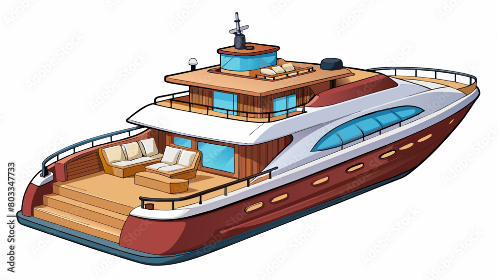 Aufkleber a luxurious yacht equipped with stateoftheart technology and amenities. the deck is covered in plush