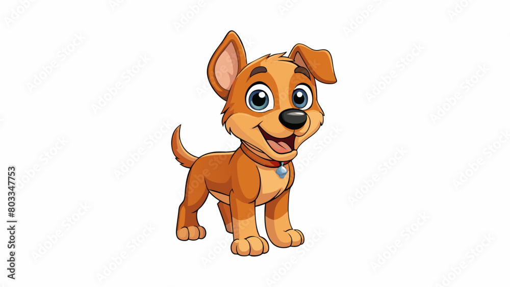 Poster A loyal and playful puppy constantly eager to please and always by your side through thick and thin.. Cartoon Vector