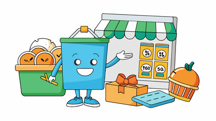 A membership to a grocery store loyalty program offers discounts on select items personalized coupons and points for future purchases.. Cartoon Vector