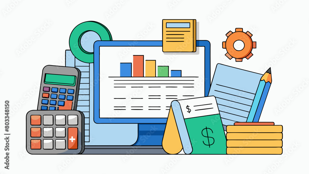 Aufkleber an accounting software designed for small businesses to handle finances and keep track of expenses. 