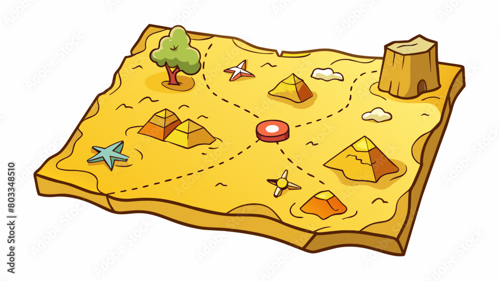 Poster an oldfashioned treasure map with a large x marking the spot where the treasure is supposedly buried