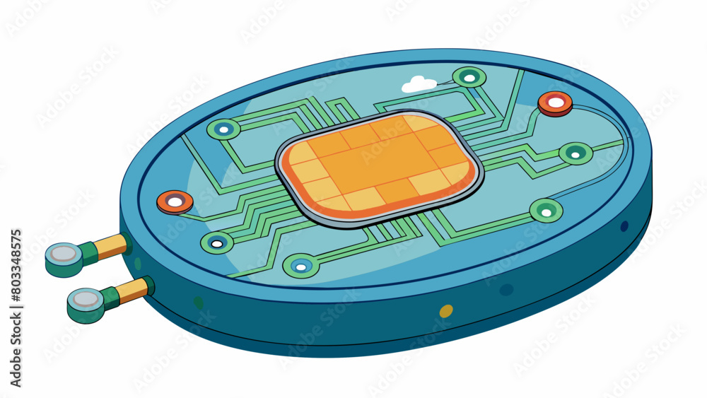 Fototapete An ovalshaped sensor with an intricate web of wires and circuits inside is used to measure the flow rate of liquids in pipes. It can be programmed to. Cartoon Vector