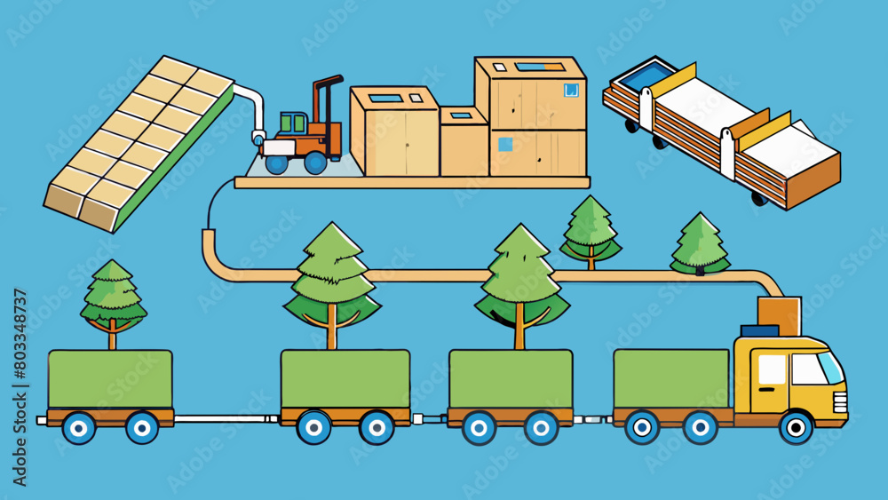 Poster a paper manufacturing process this industrial chain starts with logging companies harvesting trees a