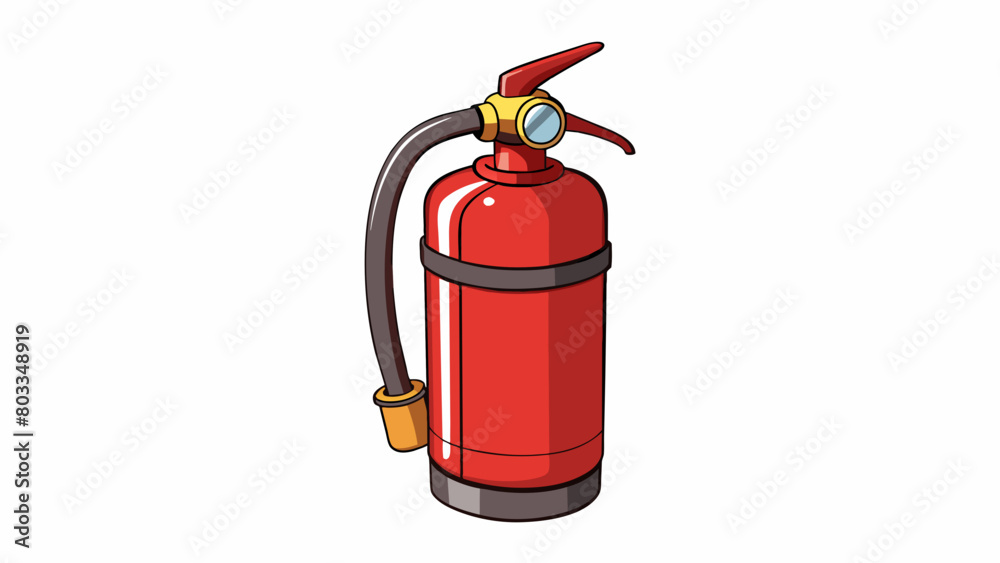 Aufkleber a portable fire extinguisher used for emergency situations. it is a small cylindrical tank made of t
