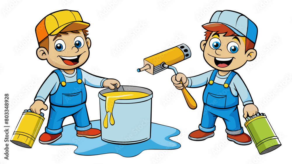Poster  Apply at least two coats of paint letting the first coat dry completely before applying the second.. Cartoon Vector