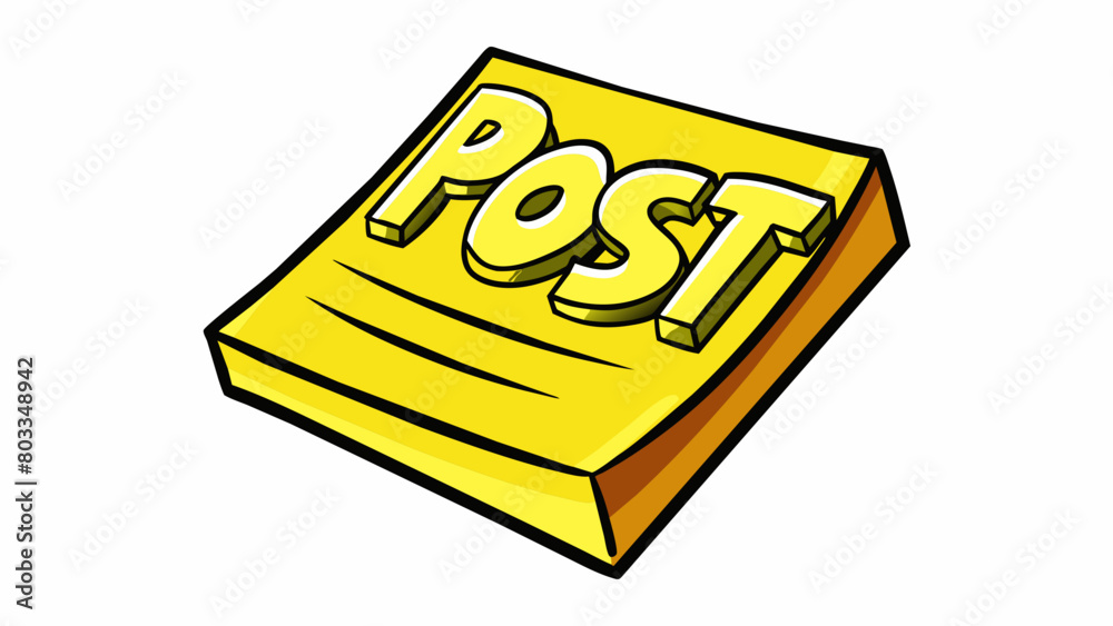 Aufkleber A postit stuck on a computer screen featuring bold block letters in bright yellow with a frantic tone and underlined multiple times for emphasis.. Cartoon Vector