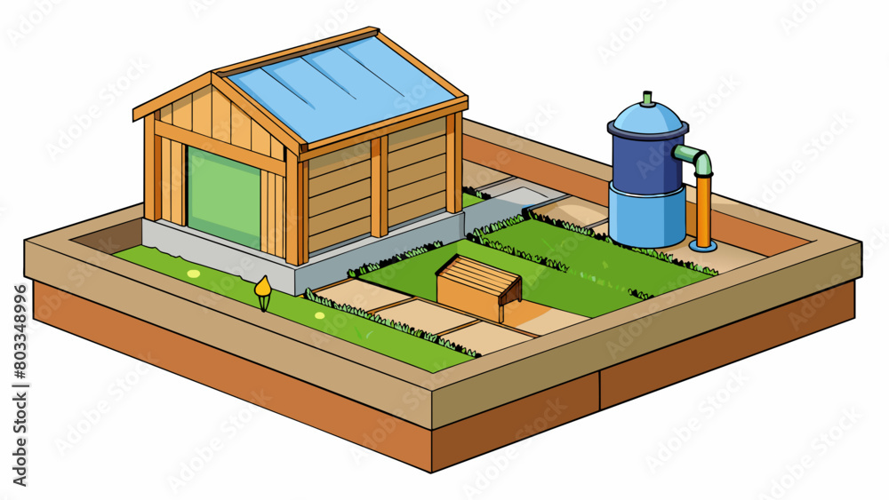 Wall mural a proposal for a community garden project with raised beds made from durable weatherresistant cedar 