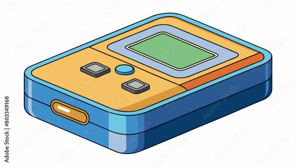 Poster A rectangular box with various compartments and a digital display. It is a compact electronic device used to monitor and manage insulin levels for. Cartoon Vector