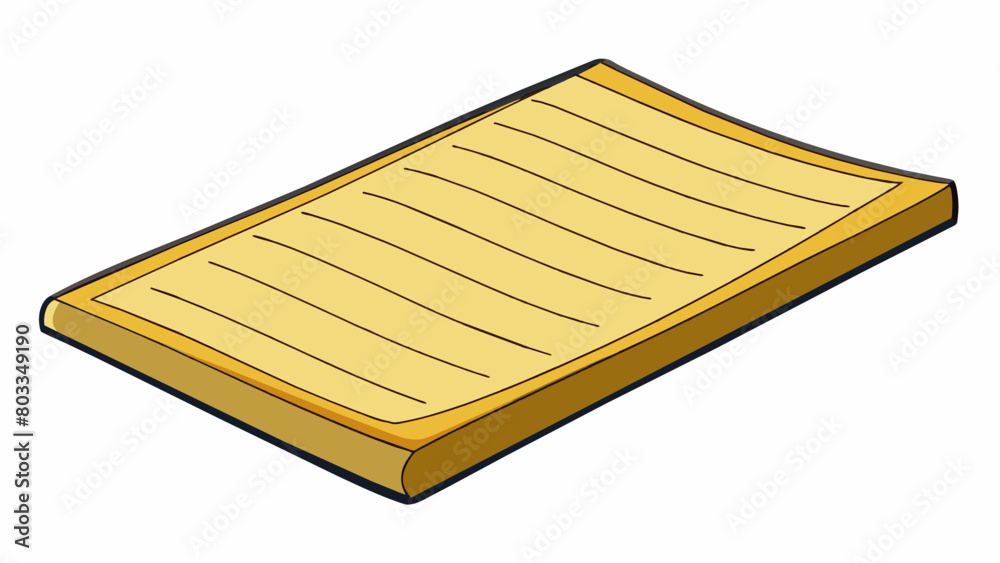 Aufkleber A rectangular sheet of paper about the size of a notebook with lines running horizontally across it. The paper is thin and slightly yellowed with a. Cartoon Vector