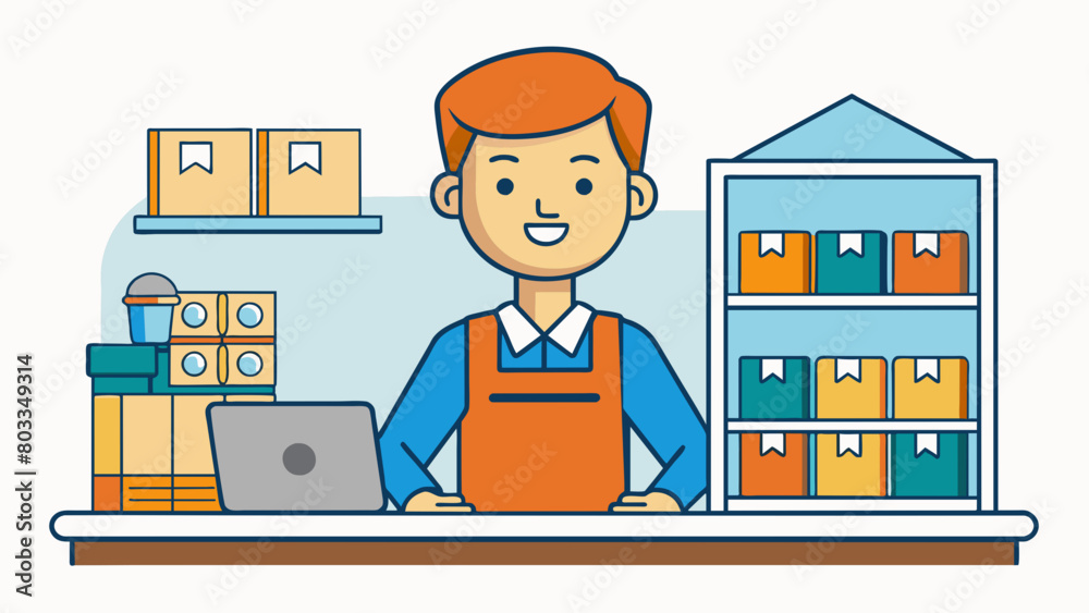 Poster A retail store manager overseeing the daily operations including inventory management scheduling staff and ensuring customer satisfaction.. Cartoon Vector