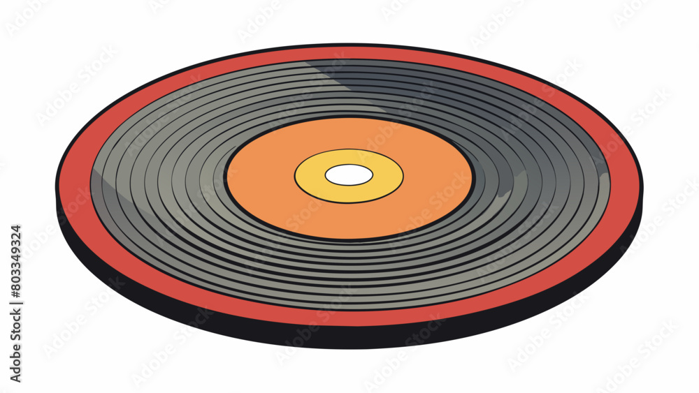 Poster A round shiny disc with grooves etched into its surface used to store music and other audio content. It is inserted into a larger device that has a. Cartoon Vector