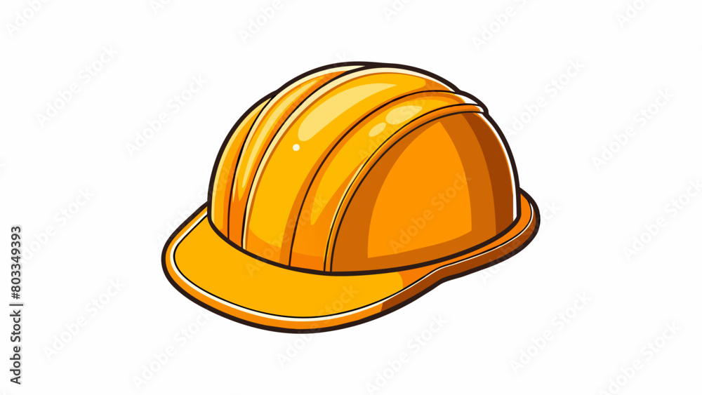 Poster a safety helmet worn by a construction worker providing protection against falling objects. it is ma