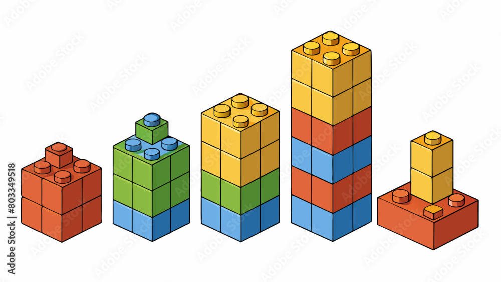 Poster A set of building blocks with different sizes and shapes. The blocks embody investment as they can be arranged and stacked to create a strong and. Cartoon Vector