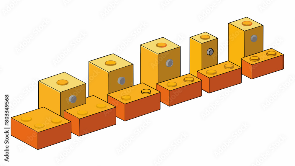 Poster A set of small flat blocks with varying thicknesses used for calibrating the precision of machinery and equipment. Each block is marked with its exact. Cartoon Vector