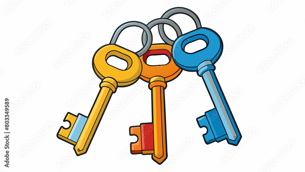 Poster A set of keys on a keychain represents knowledge as each key opens different doors demonstrating the power and versatility of knowledge and its. Cartoon Vector
