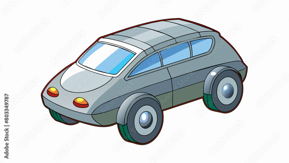 Poster A sleek and metallic machine with four rubber wheels able to zoom down smooth paved paths at high speeds carrying passengers from one point to. Cartoon Vector