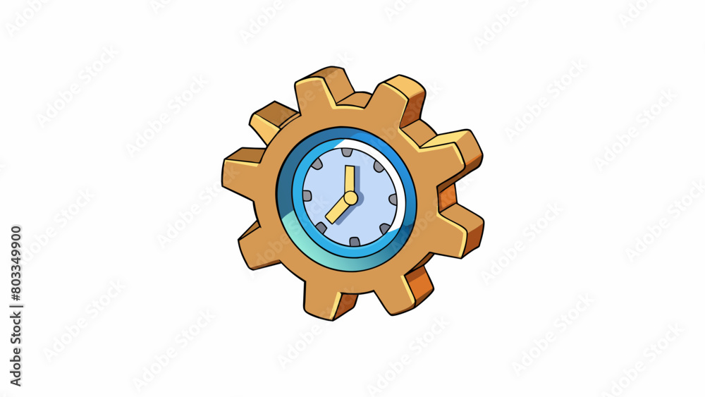 Aufkleber A small intricate gear inside a clock working silently but diligently to keep time. Its smooth and precise movements are essential for the clocks. Cartoon Vector