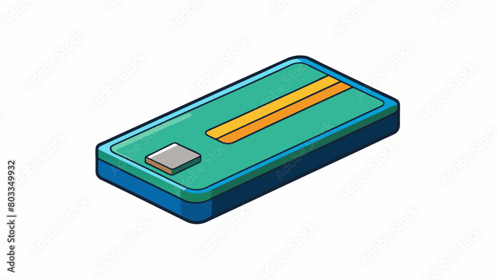 Aufkleber A small rectangular piece of plastic with a magnetic strip on one side. It can be easily swiped or inserted into machines and holds an electronic. Cartoon Vector
