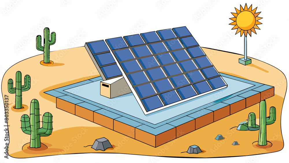 Aufkleber a sprawling array of solar panels arranged on a barren desert landscape. the panels absorb the suns 