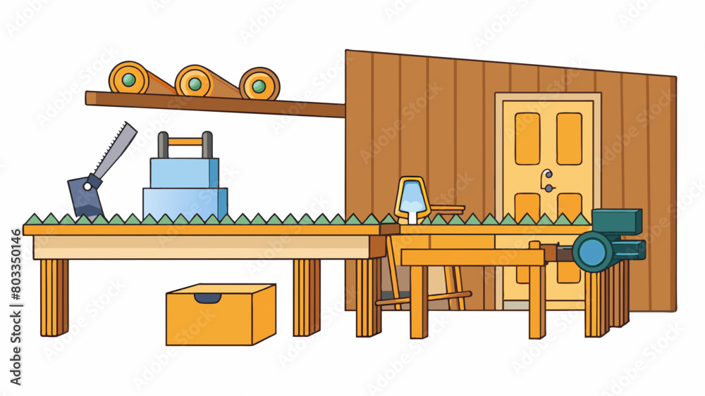 Aufkleber as soon as you enter the workshop the strong scent of freshly wood fills your nose. along one wall t