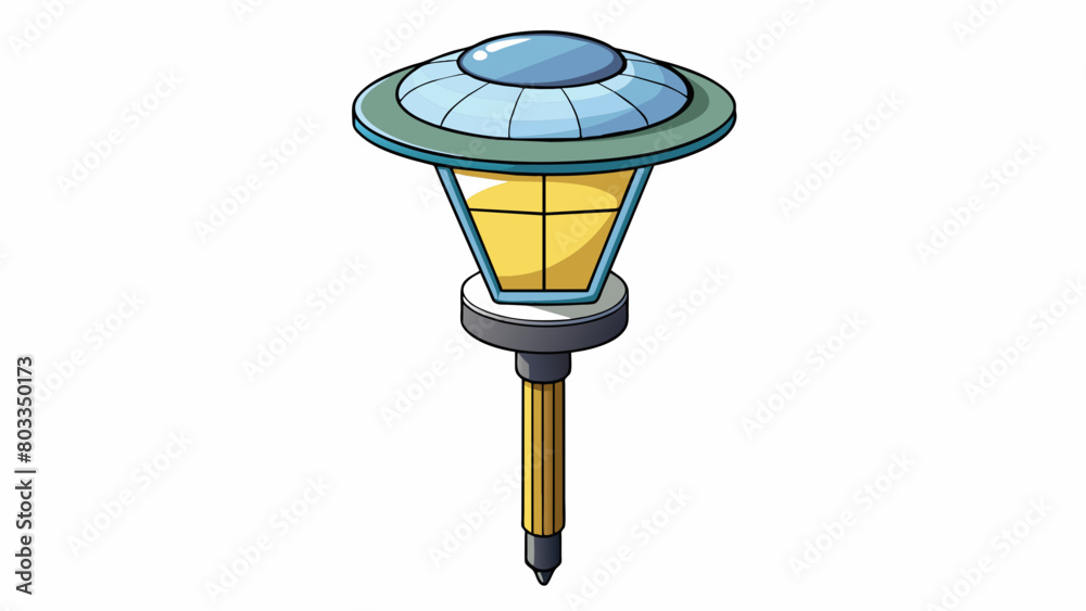 Poster a solarpowered garden light with a stake for easy installation. it has a glass globe with a metal fr