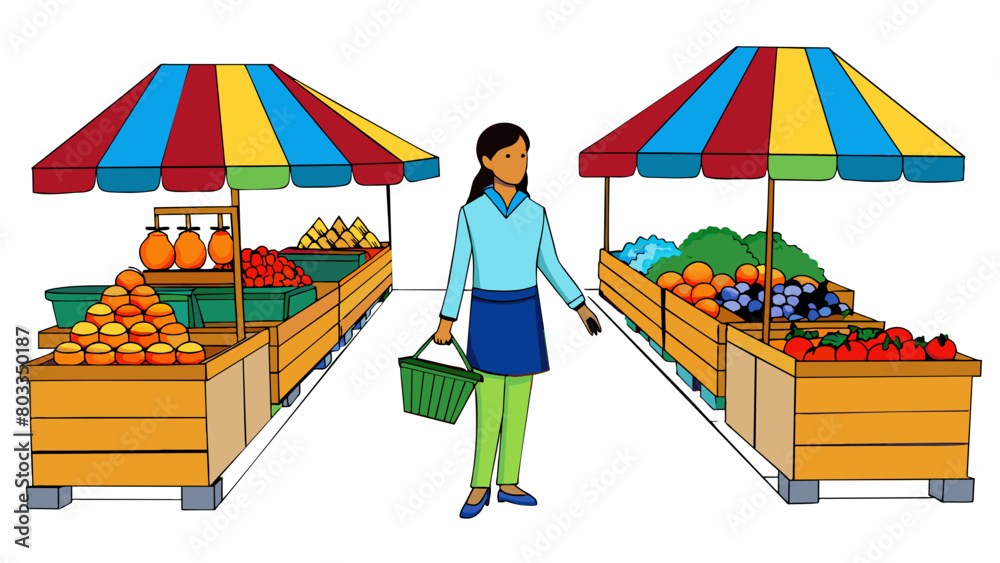 Aufkleber as she walked through the market she noticed a vibrant array of fruits and vegetables neatly arrange