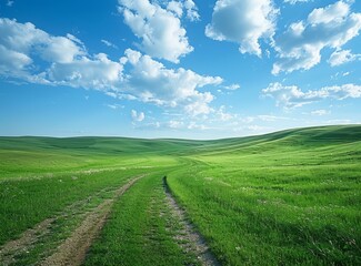 Naklejka premium Countryside landscape with a dirt road