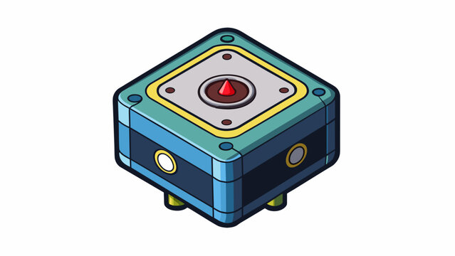 A squareshaped sensor with a sleek black casing is designed for use in hazardous environments. It uses advanced infrared technology to detect the. Cartoon Vector