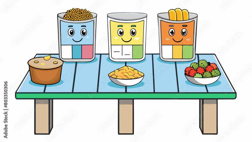 Poster a table presenting the nutritional information of three cereals. the columns are labeled as calories