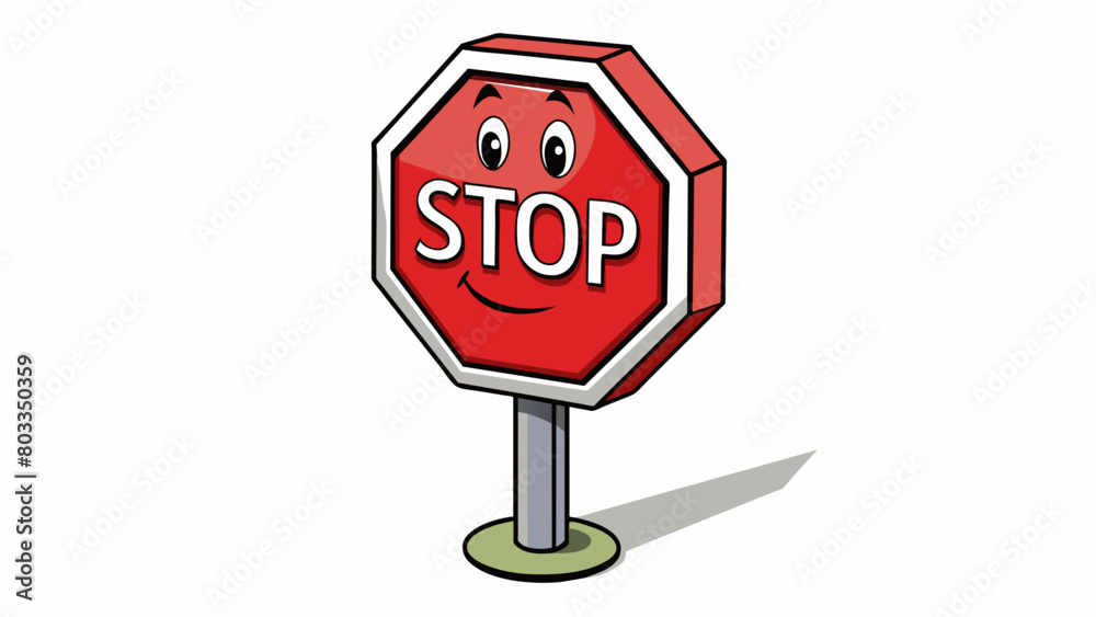 Poster a stop sign is a universal symbol of traffic control and safety. it is a red octagon with white lett